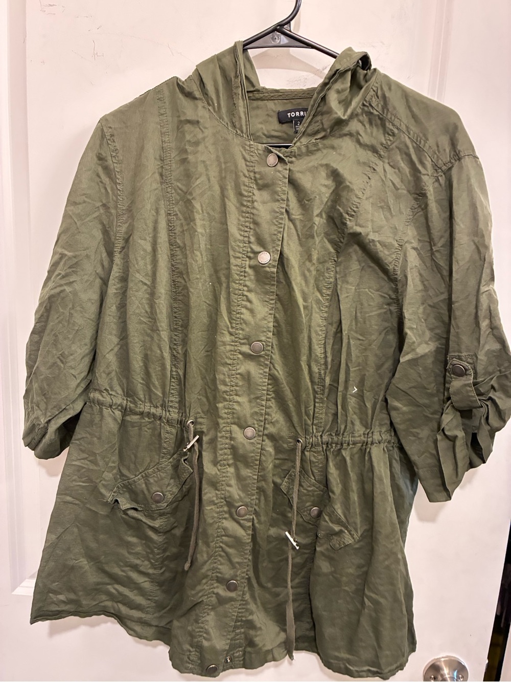 torrid olive green utility hooded jacket